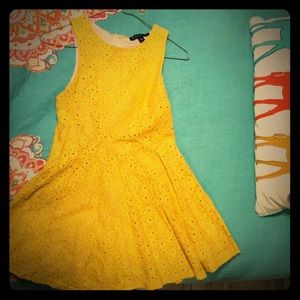 Mustard/gold color lace dress, Small.